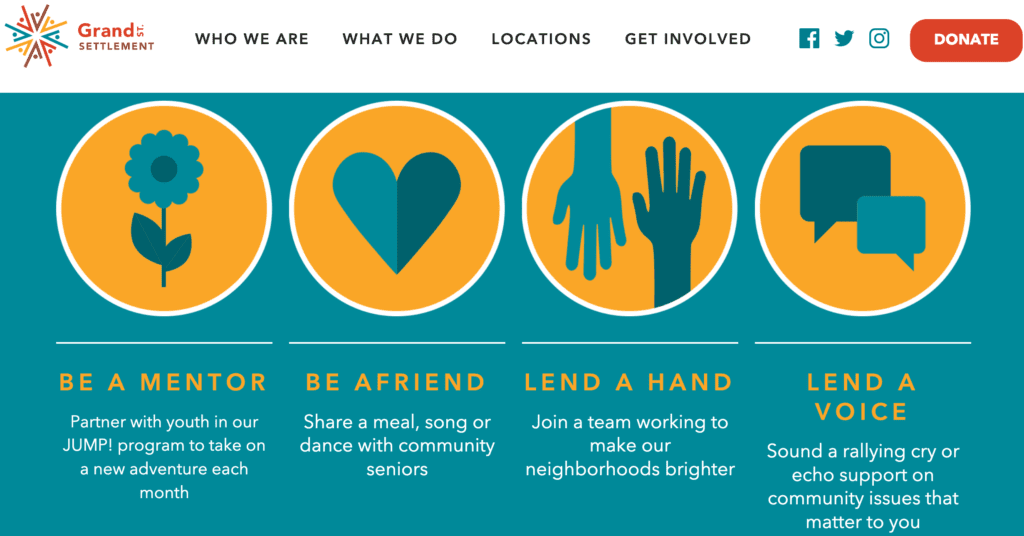 Website for Grand Street Settlement about their youth mentor program in New York