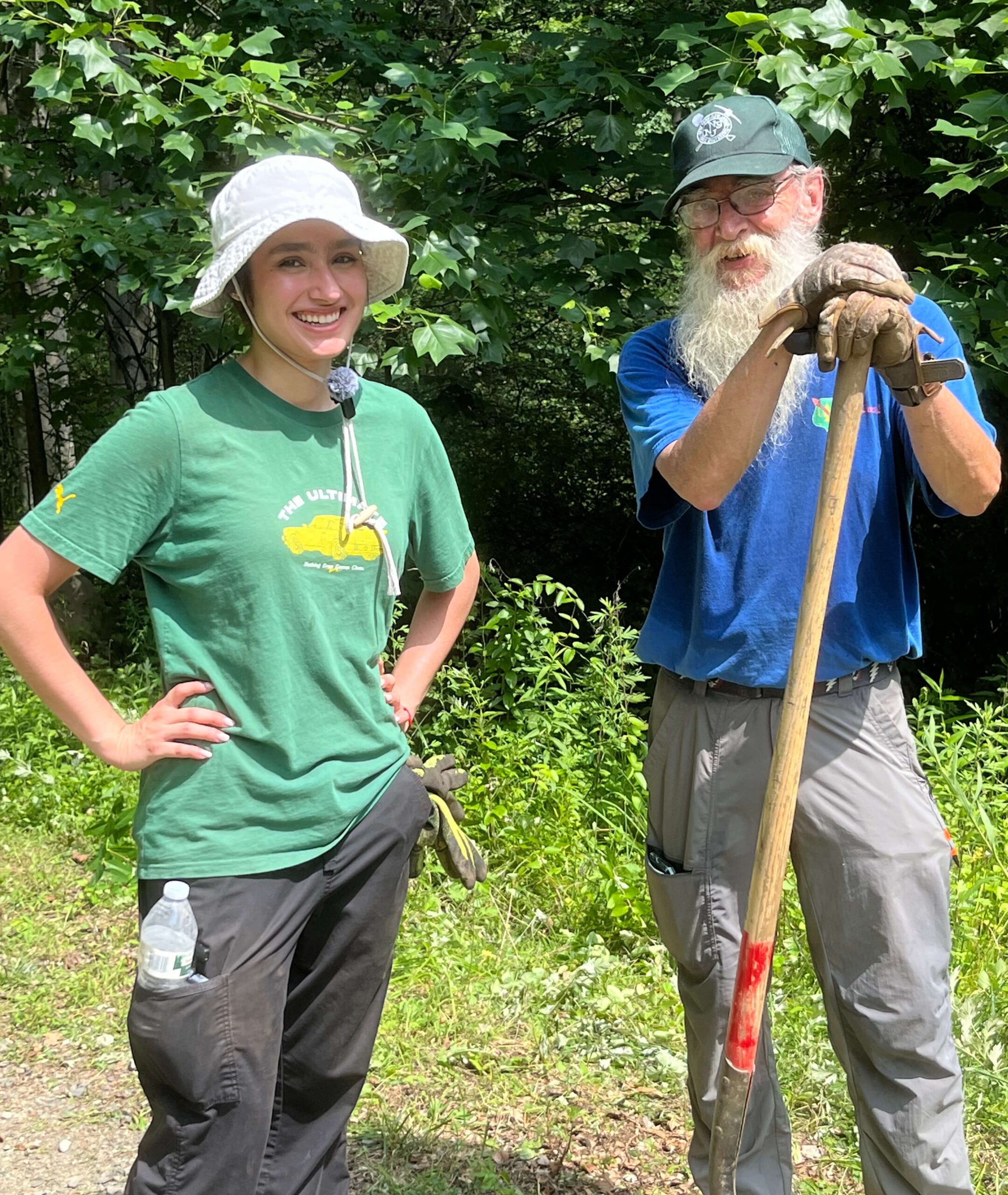Andrea and Tom take a break from trailwork