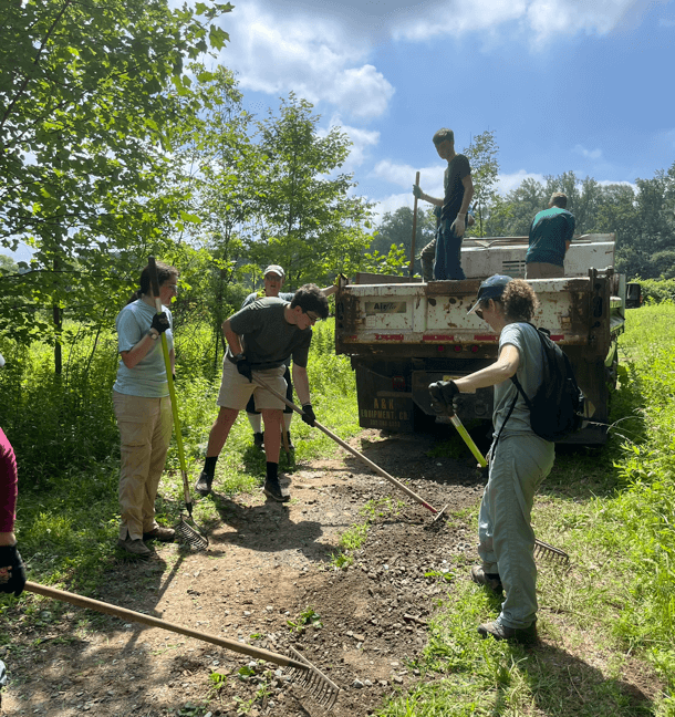 volunteers in union county park trail maintenance